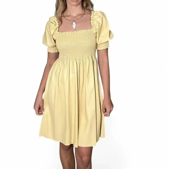7 For All Mankind | Dresses | 7 For All Mankind Nwt Yellow Faux Leather Babydoll Dress | Poshmark 7 For All Mankind | Dresses | 7 For All Mankind Nwt Yellow Faux Leather Babydoll Dress | Poshmark